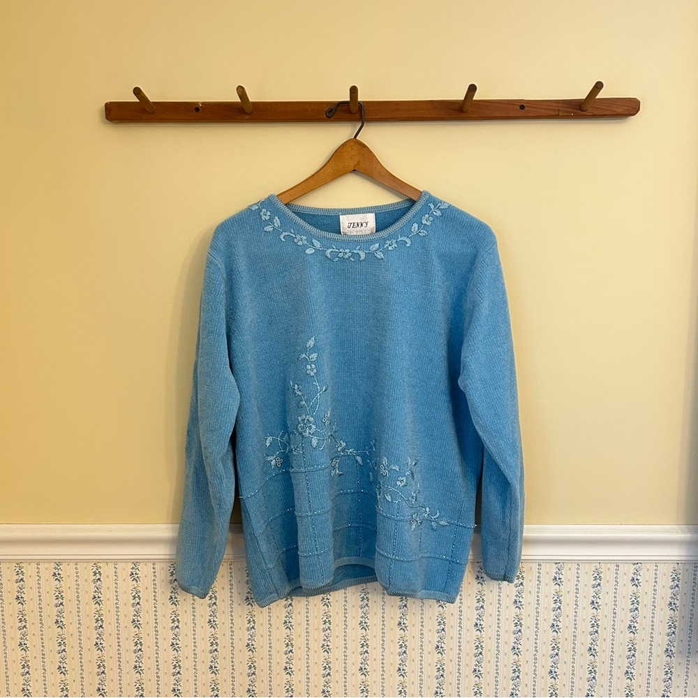 Vintage Jenny Embellished Embroidered Sweater